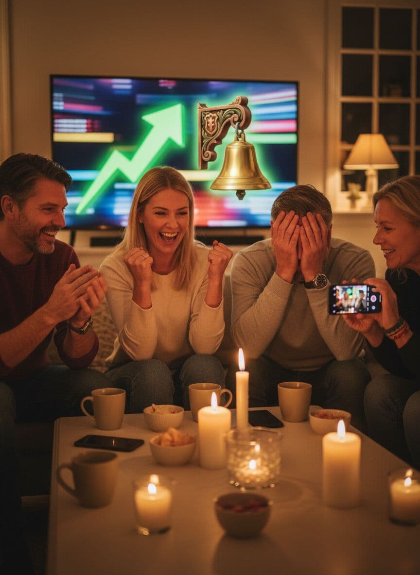 Jubel och en hand för pannan när klockan ringer
